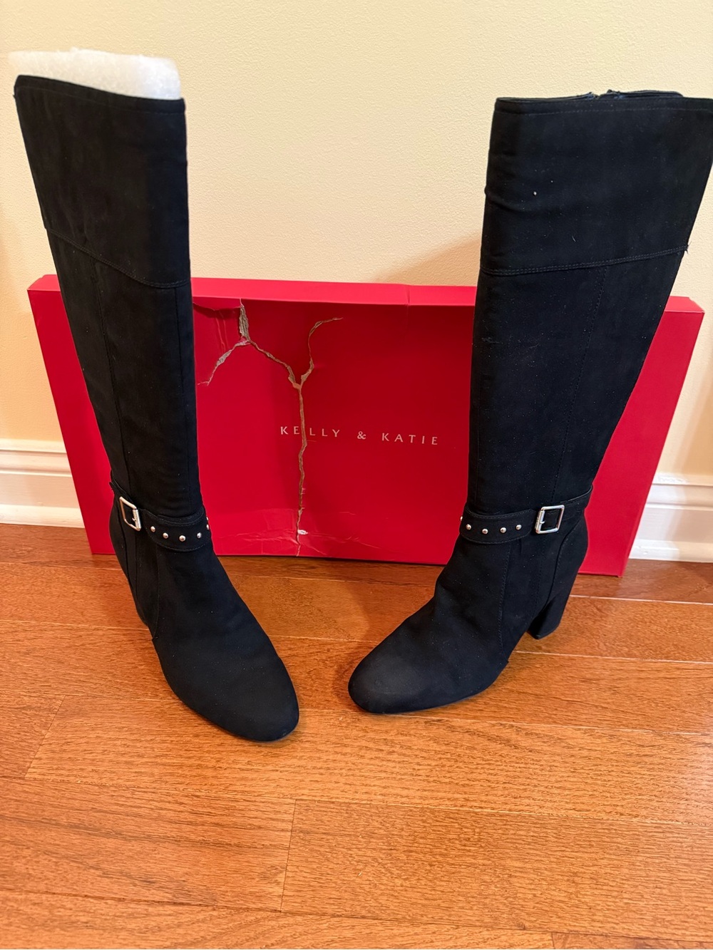 Kelly & Katie Black Knee-High Suede Boots